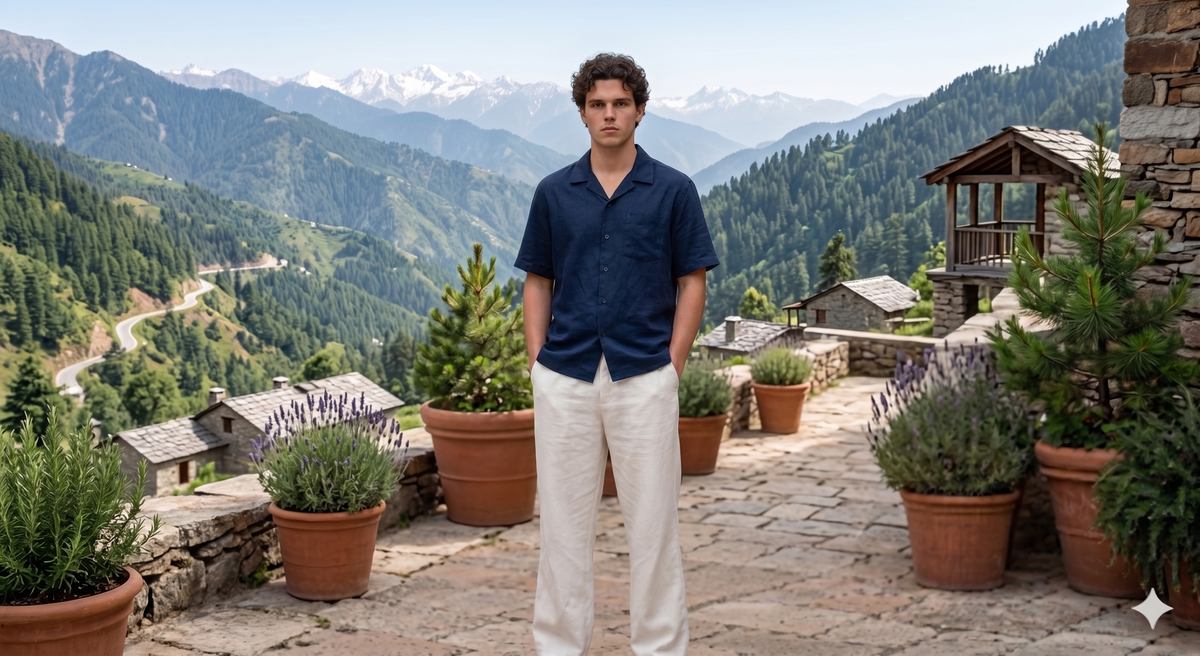 Navy Blue  Premium Linen shirt